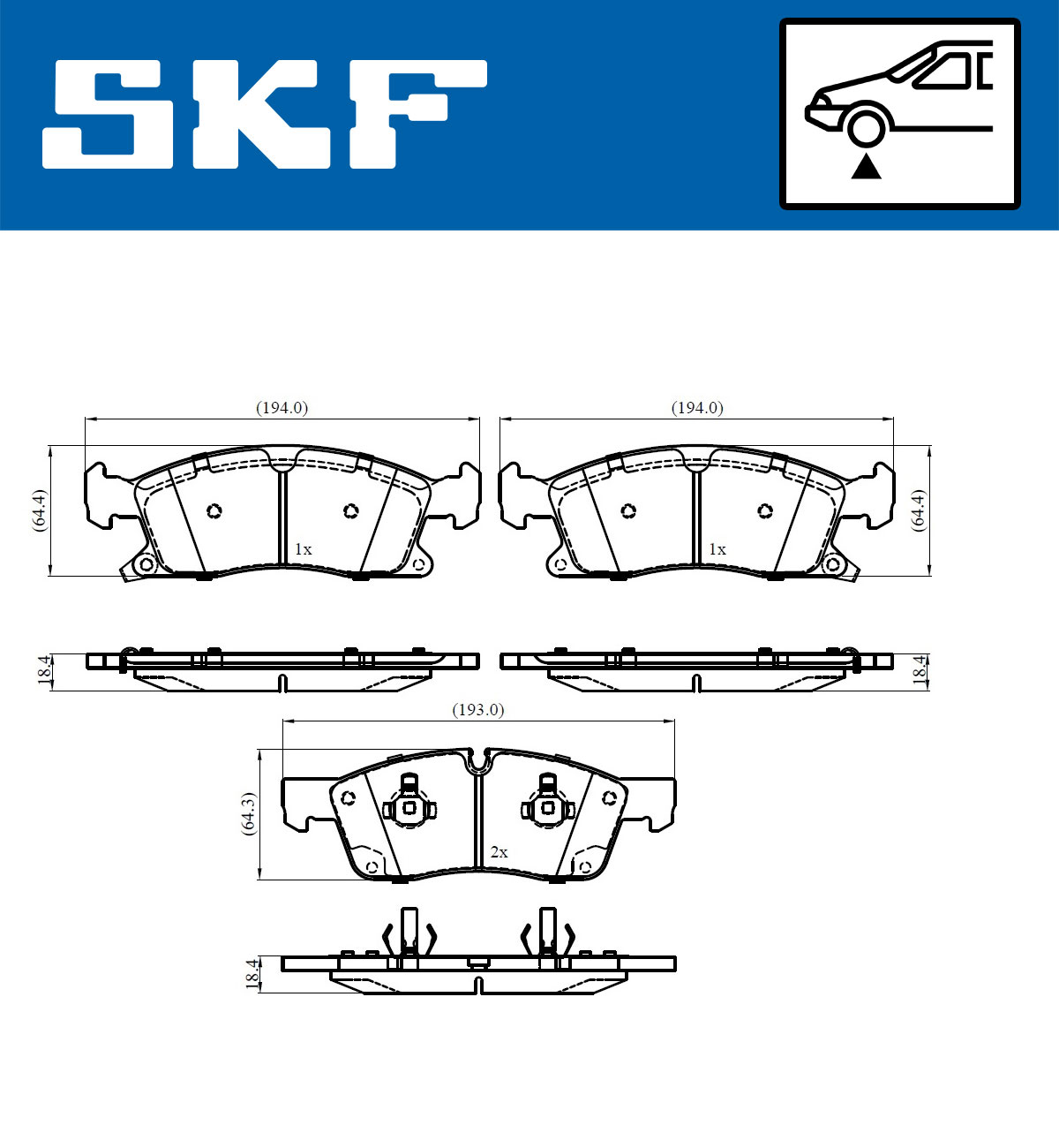 Set placute frana,frana disc VKBP 80639 A SKF